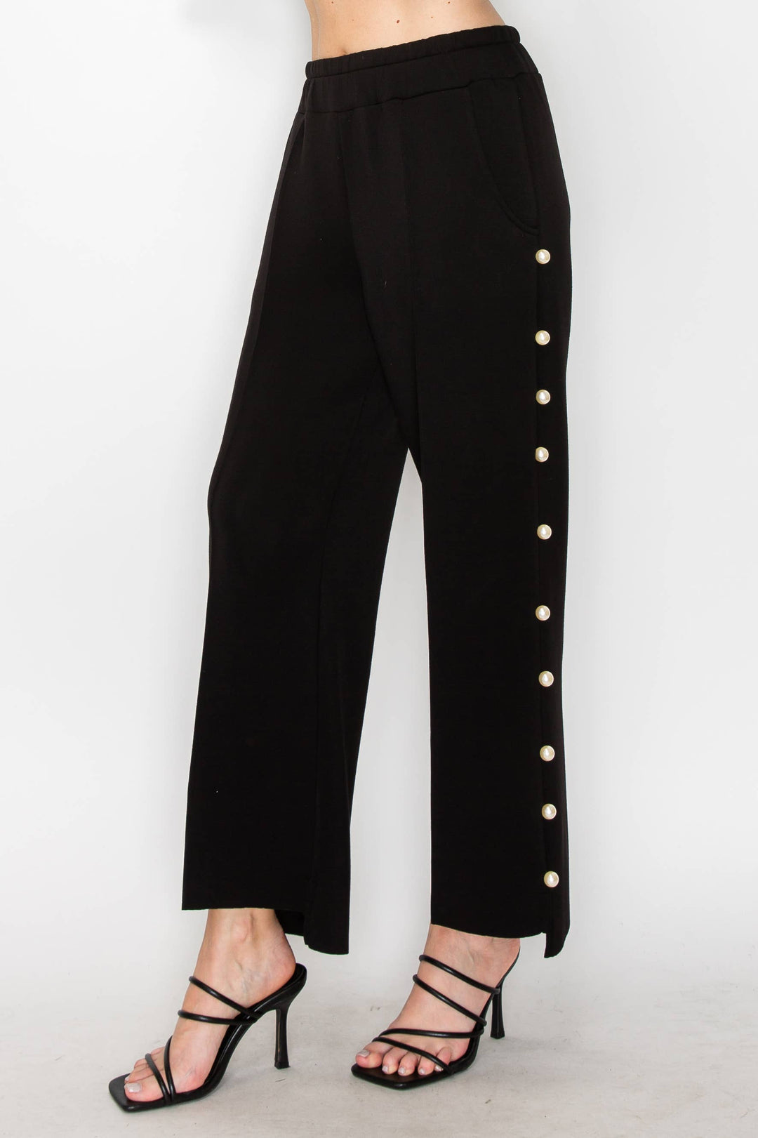 Farrah Scuba Pearl Pant: White / L