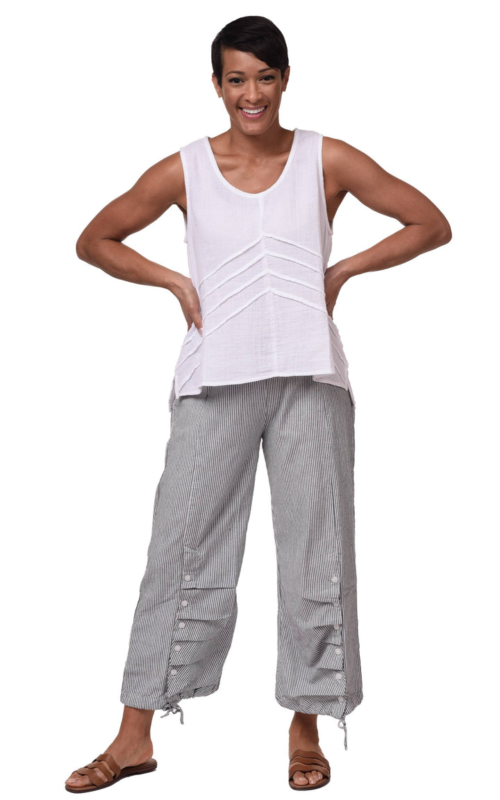 Tulip Clothing - CV21 Scooter Pant in Ticking Stripe*: S