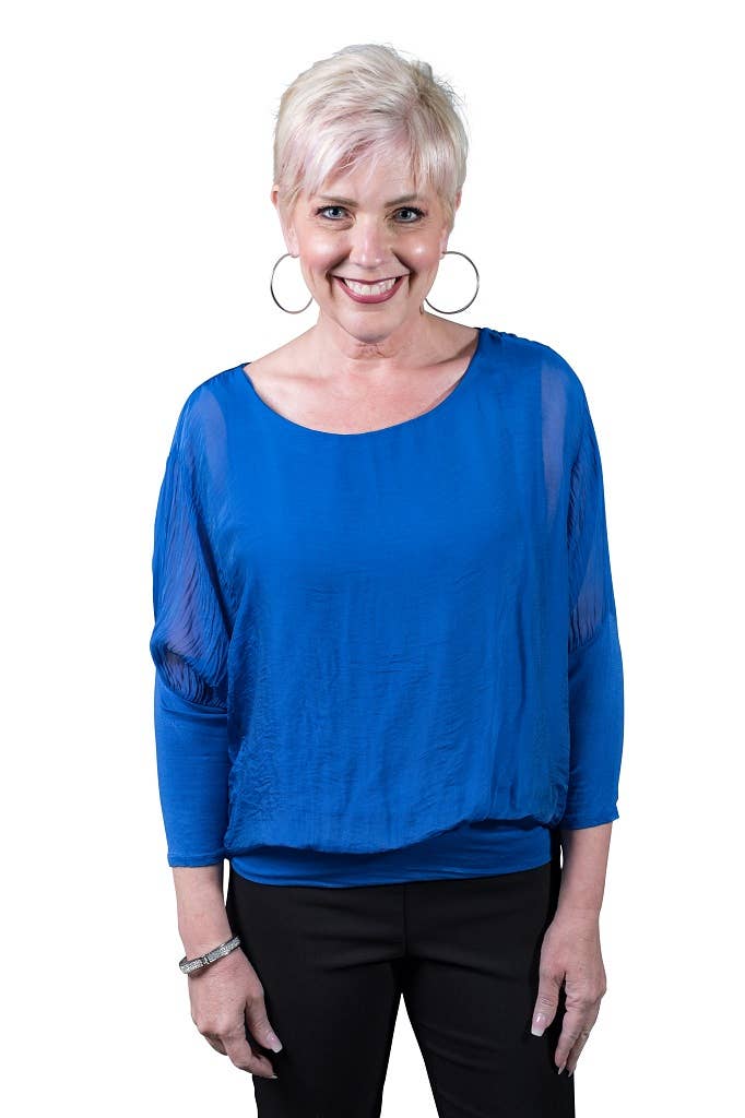 Silk Banded Blouse (BQ206):Army