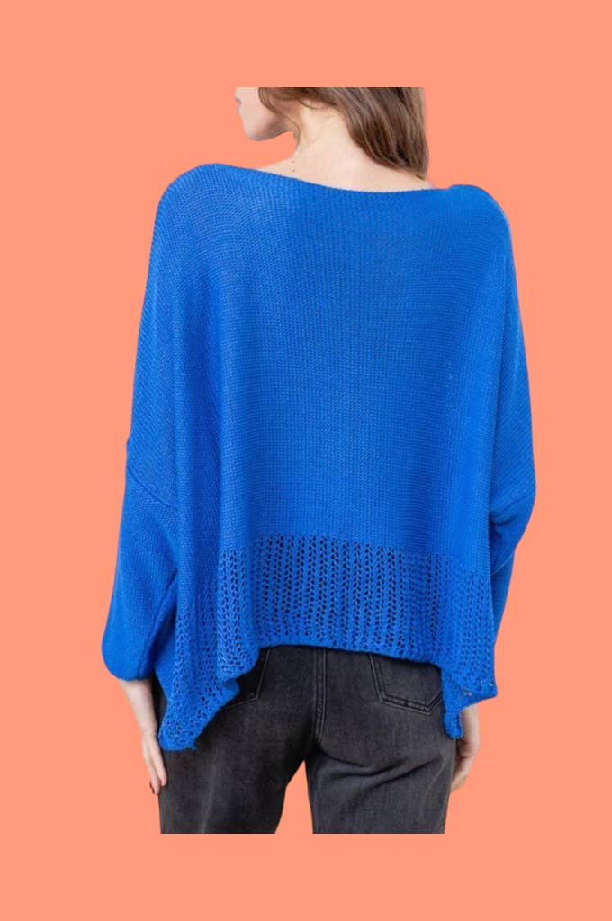 61113 100% COTTON SWEATER: White
