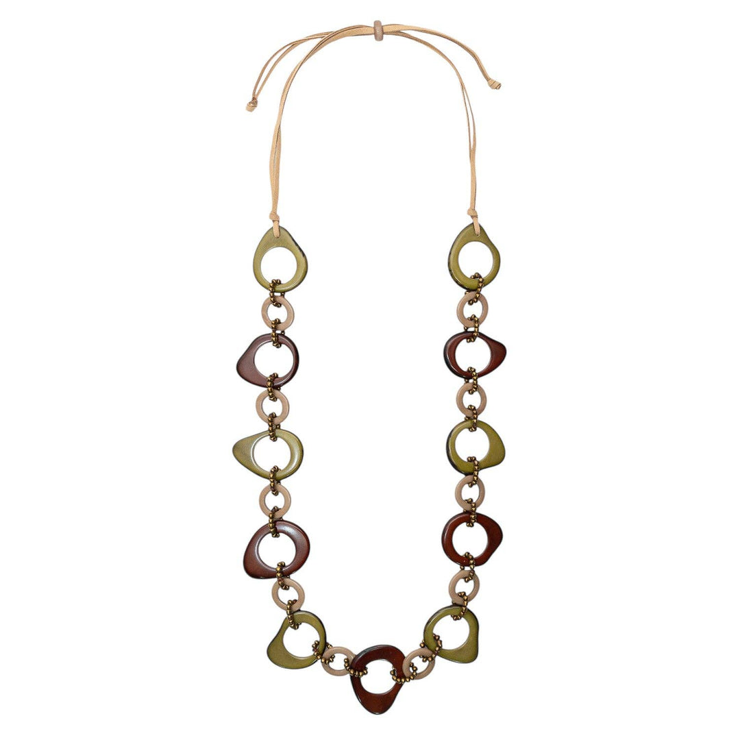 Madeline Necklace: Olive Green Combo