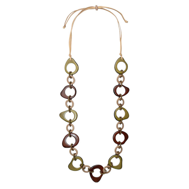 Madeline Necklace: Olive Green Combo