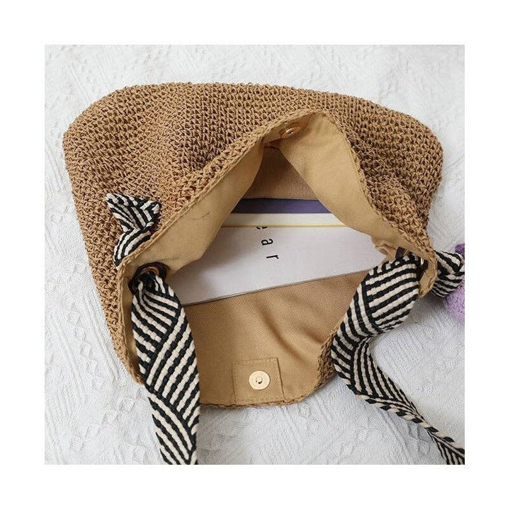 Straw Woven Beach Bag /DEEP BEIGE
