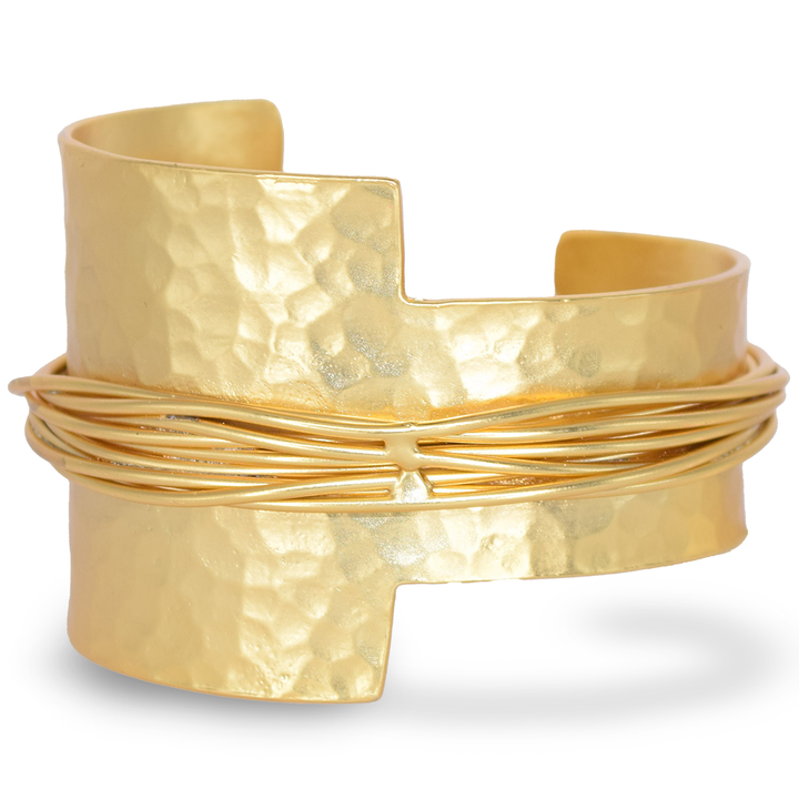 Statement Wire Cuff Bracelet: Silver