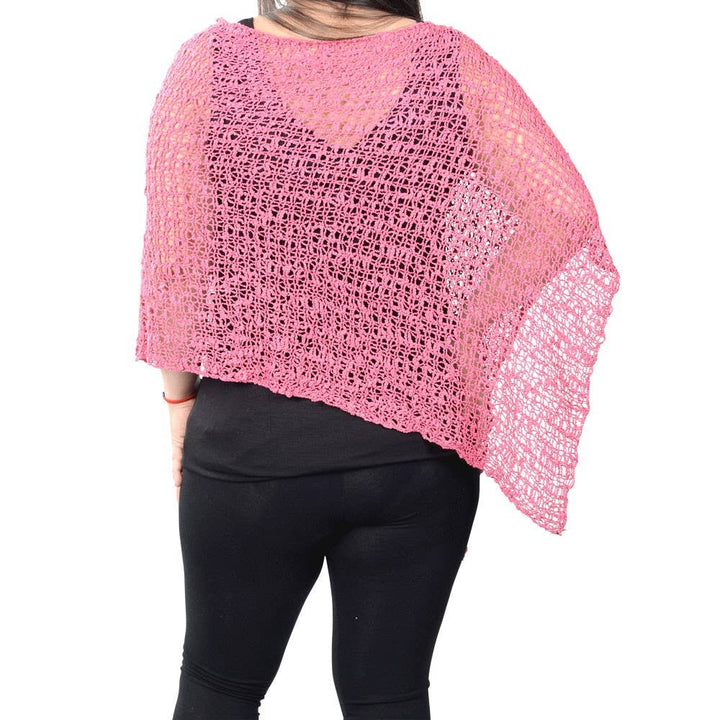 3 WAY KNIT PONCHO: CORNFLOWER