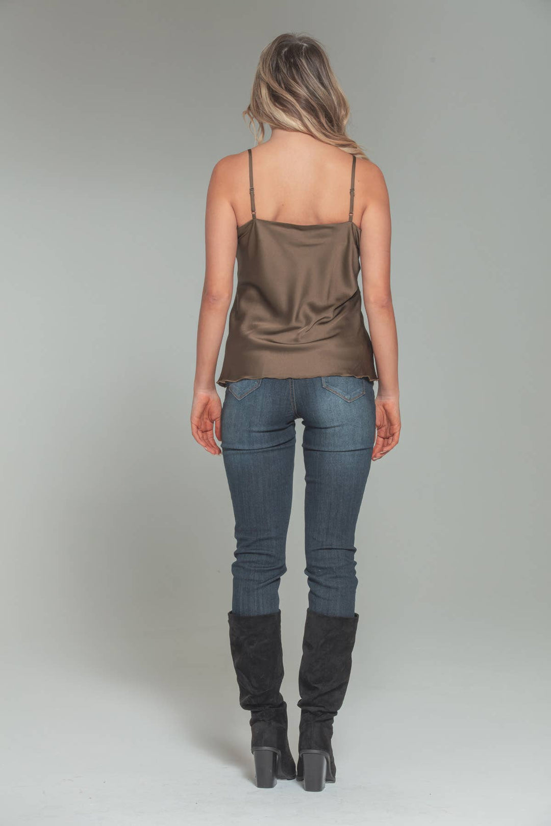 Satin Cami: Black / S
