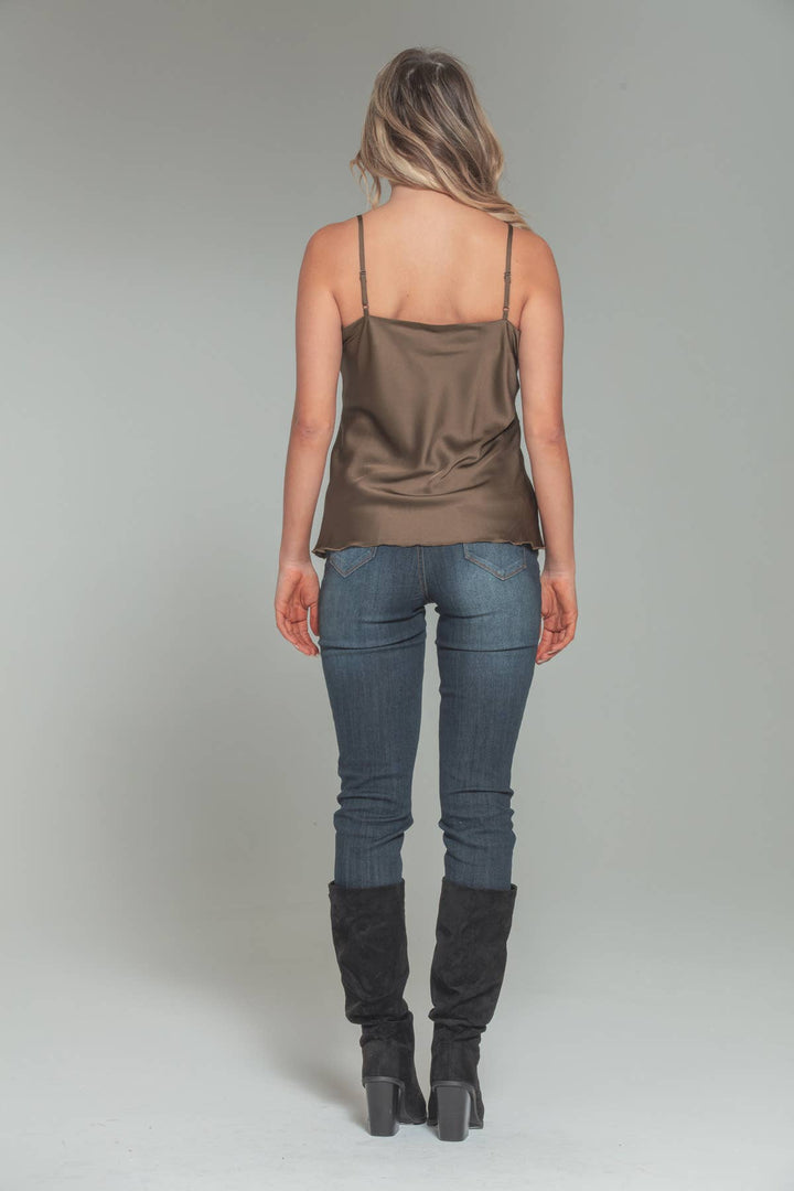 Satin Cami: Black / S