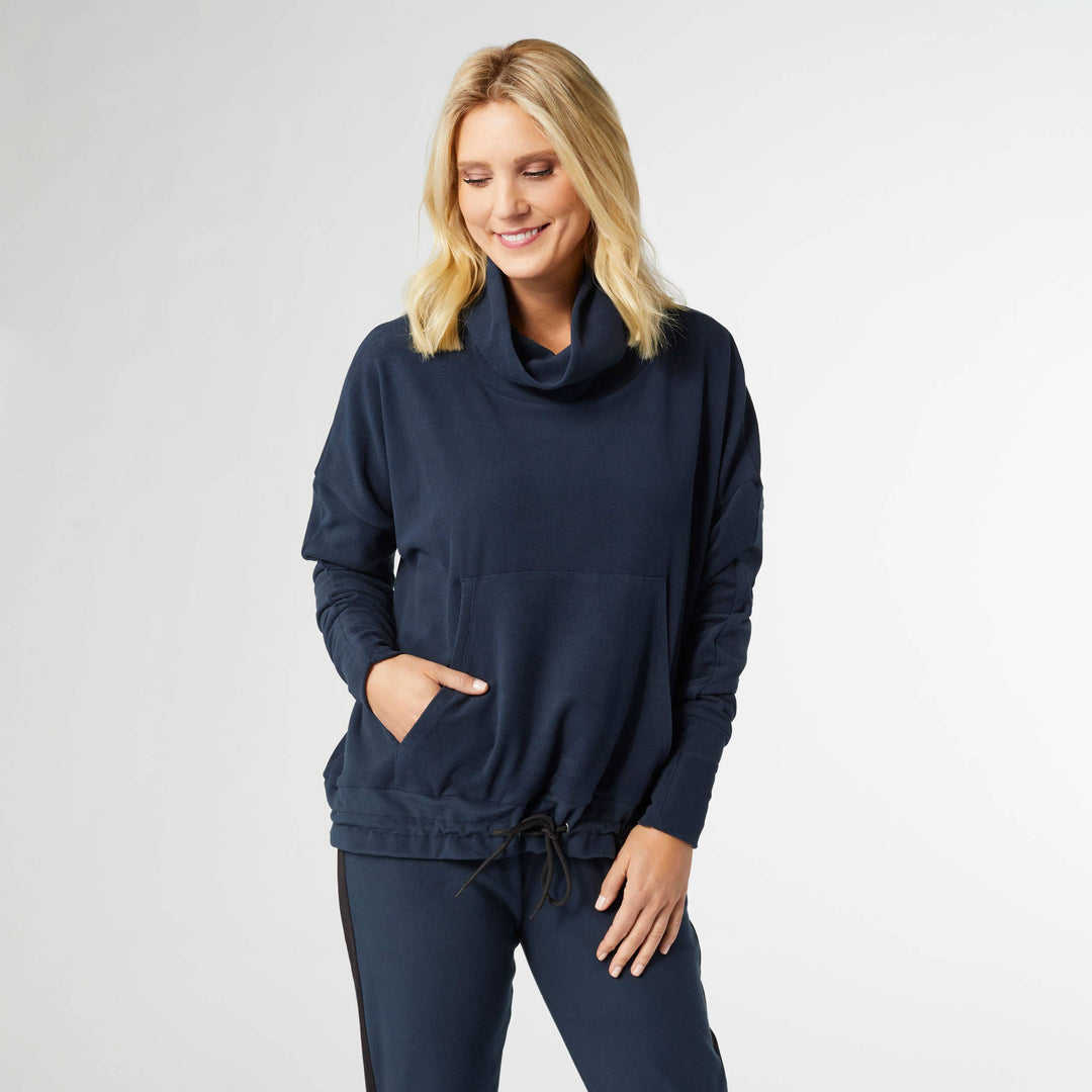 Weekend Brushed Tie Cowl: Lagoon / L/XL