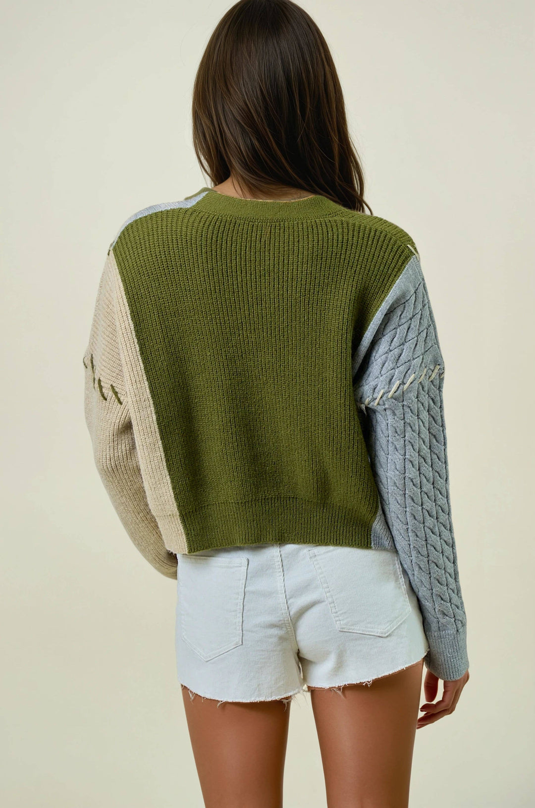 CARDIGAN - 1723C: OLIVE / S