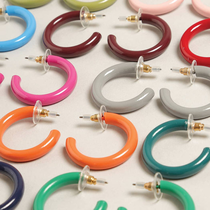 Hoop Post Earring / PINK