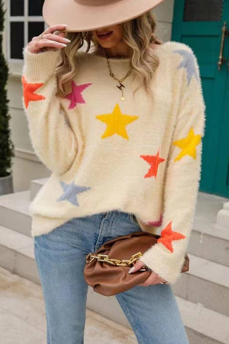 Star Sweater: Cream / L