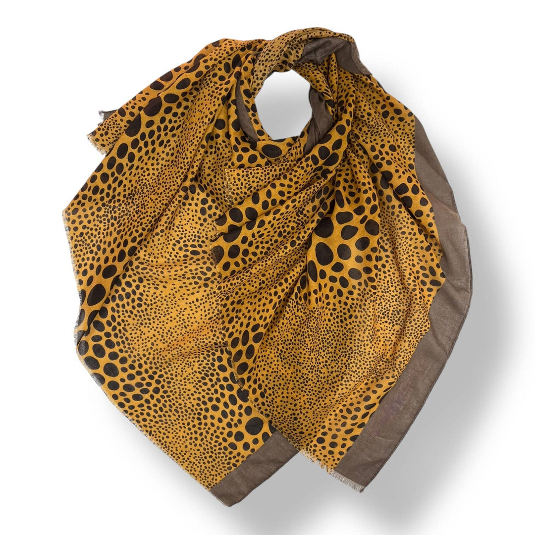 Leopard dots print scarf : Mocca