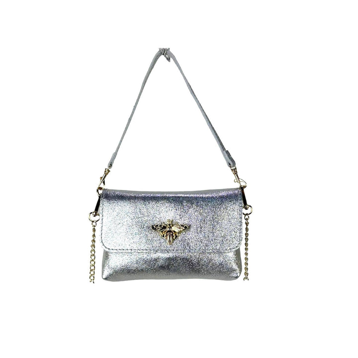 Leather Bag with Bee: Black