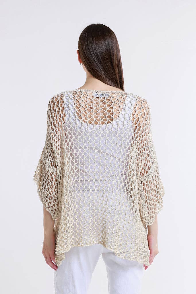 Daisy  Open Knit Sweater (BSS302D):White