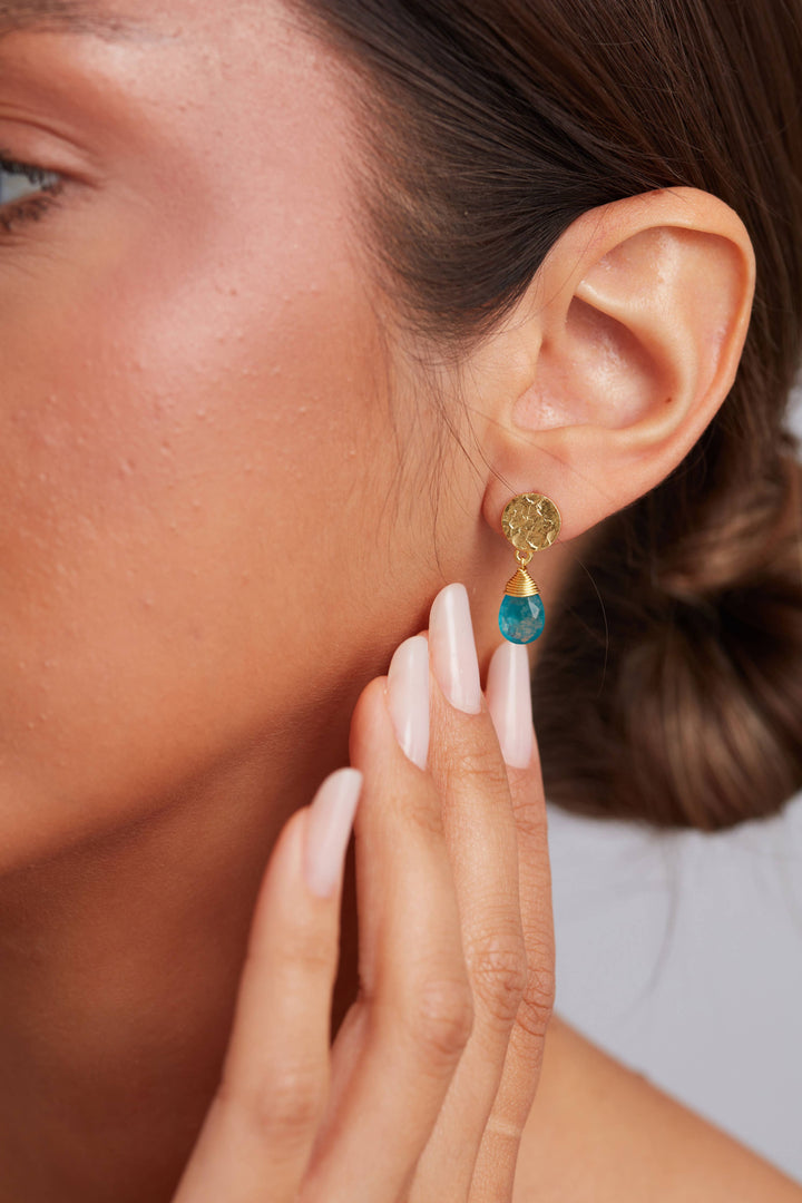 Abigail Earring - Neon Blue Jade