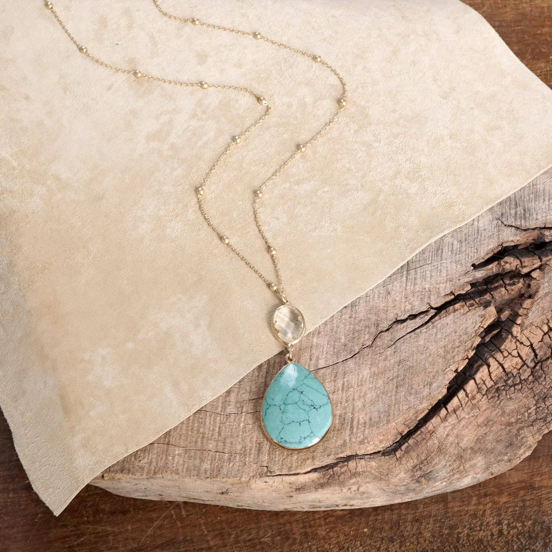 Long Neck Teardrop Stone– Turquoise