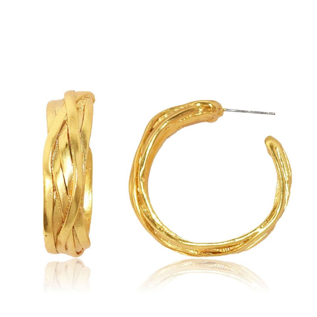 Ribbon Thick Hoop Earrings