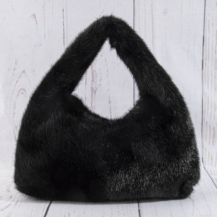 Plush Fur Mini Hobo Bag