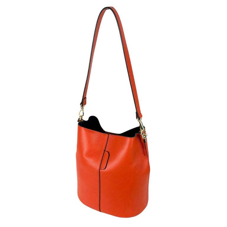 High Quality Italian Leather Shoulder Bag: Red