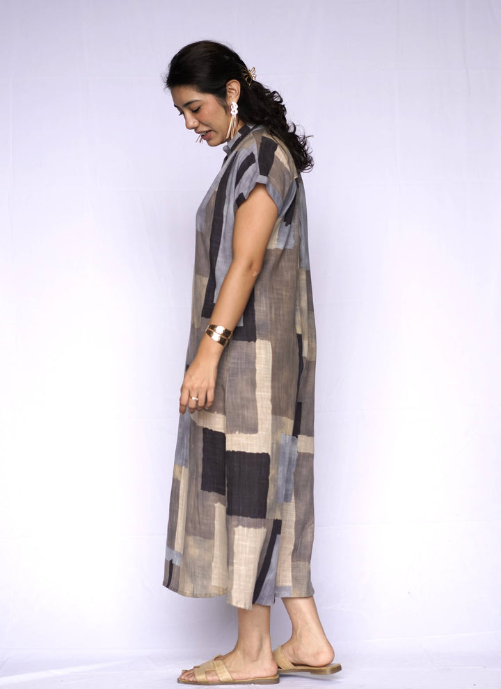 Aya Geo Dress: Periwinkle / S