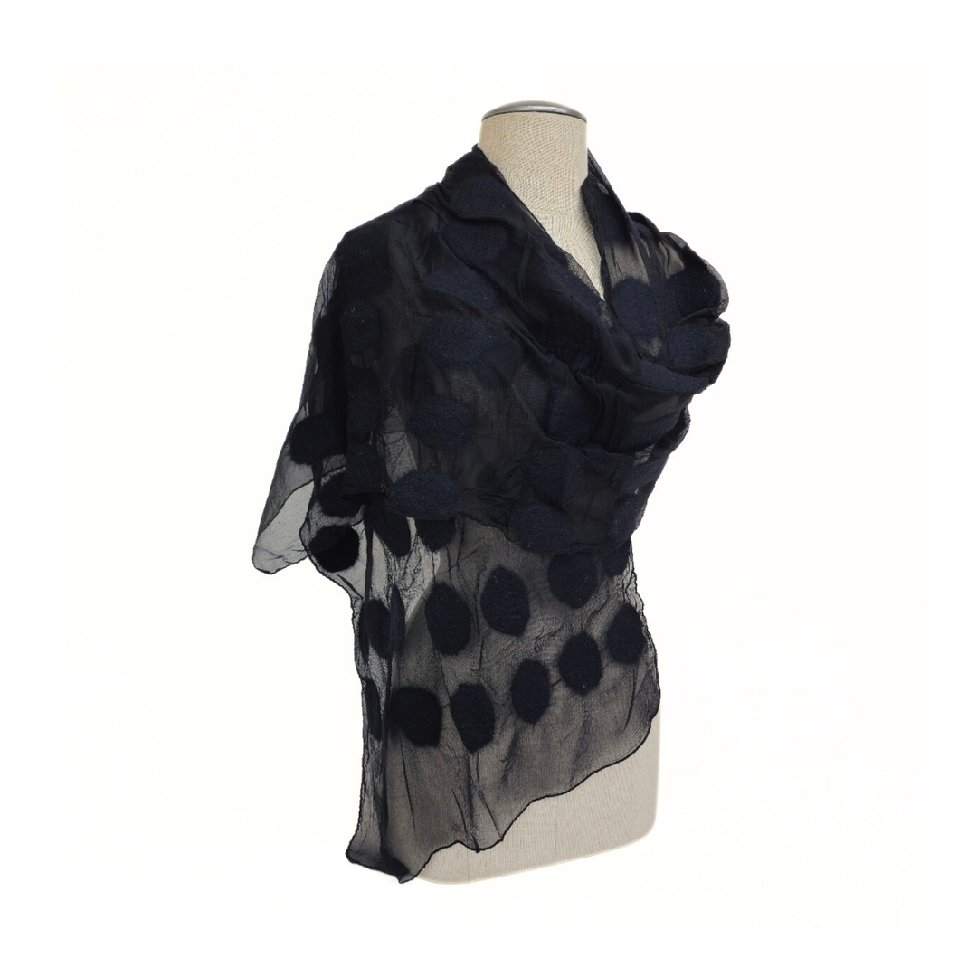 Polka Dot Soft Scarf: Black