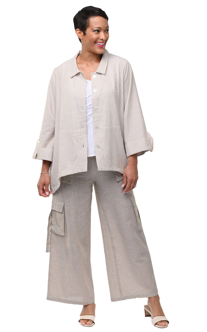 Tulip Clothing - CV1269 Leigh Jacket in Crockery Stripe*: S