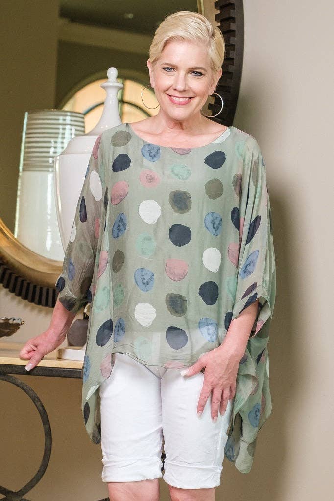 Circle Silk Kaftan (BQ201R):Taupe
