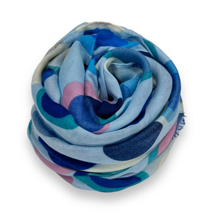 Retro style dots scarf : White