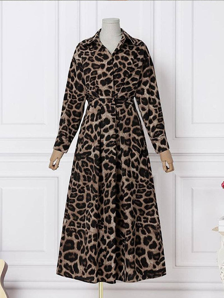 Leopard Print Maxi Dress: LEOPARD / S