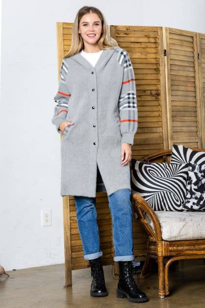 Sonnai Sweater Coat: Grey / M / 52092