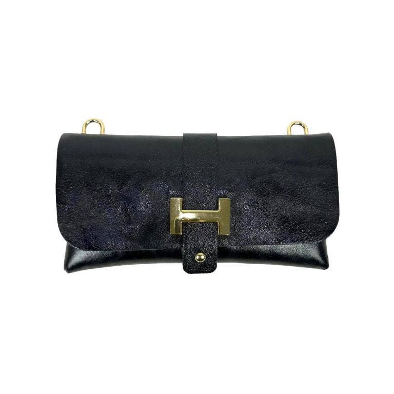 Leather Bag with Removable Chain: Bronze