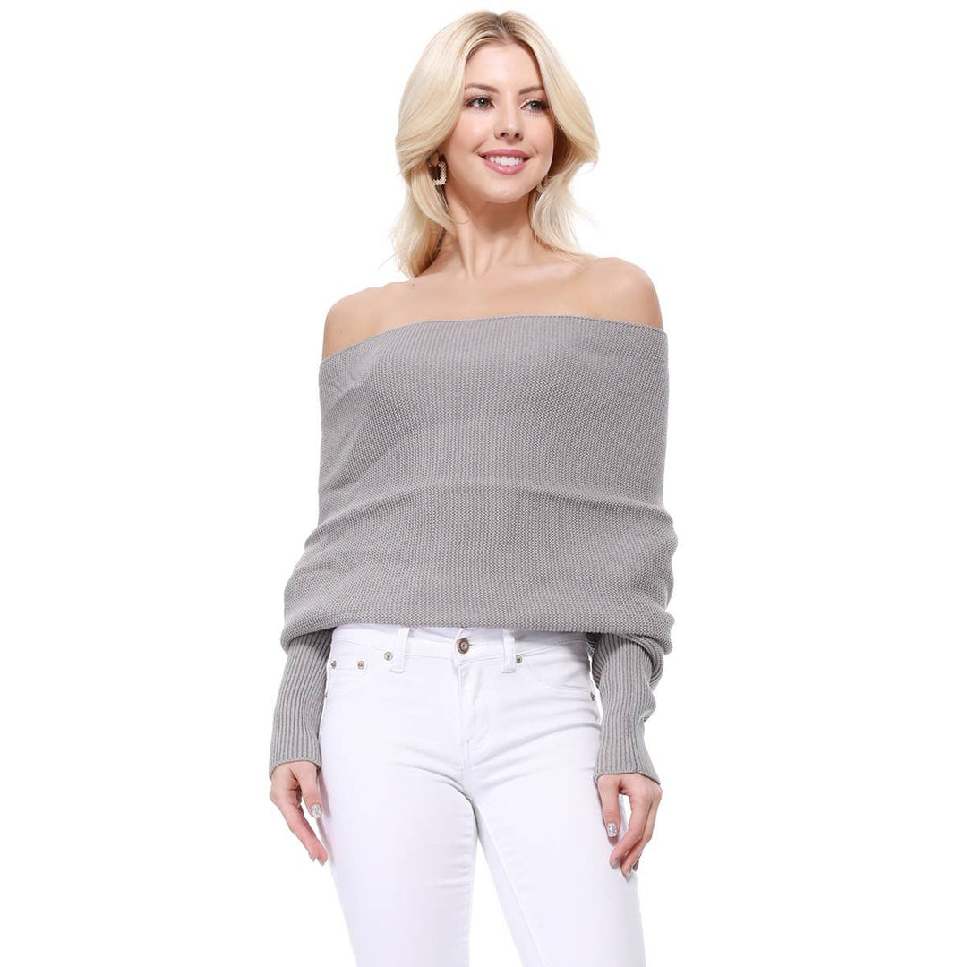 Bolero Sweater Top KC008: BLACK / SM
