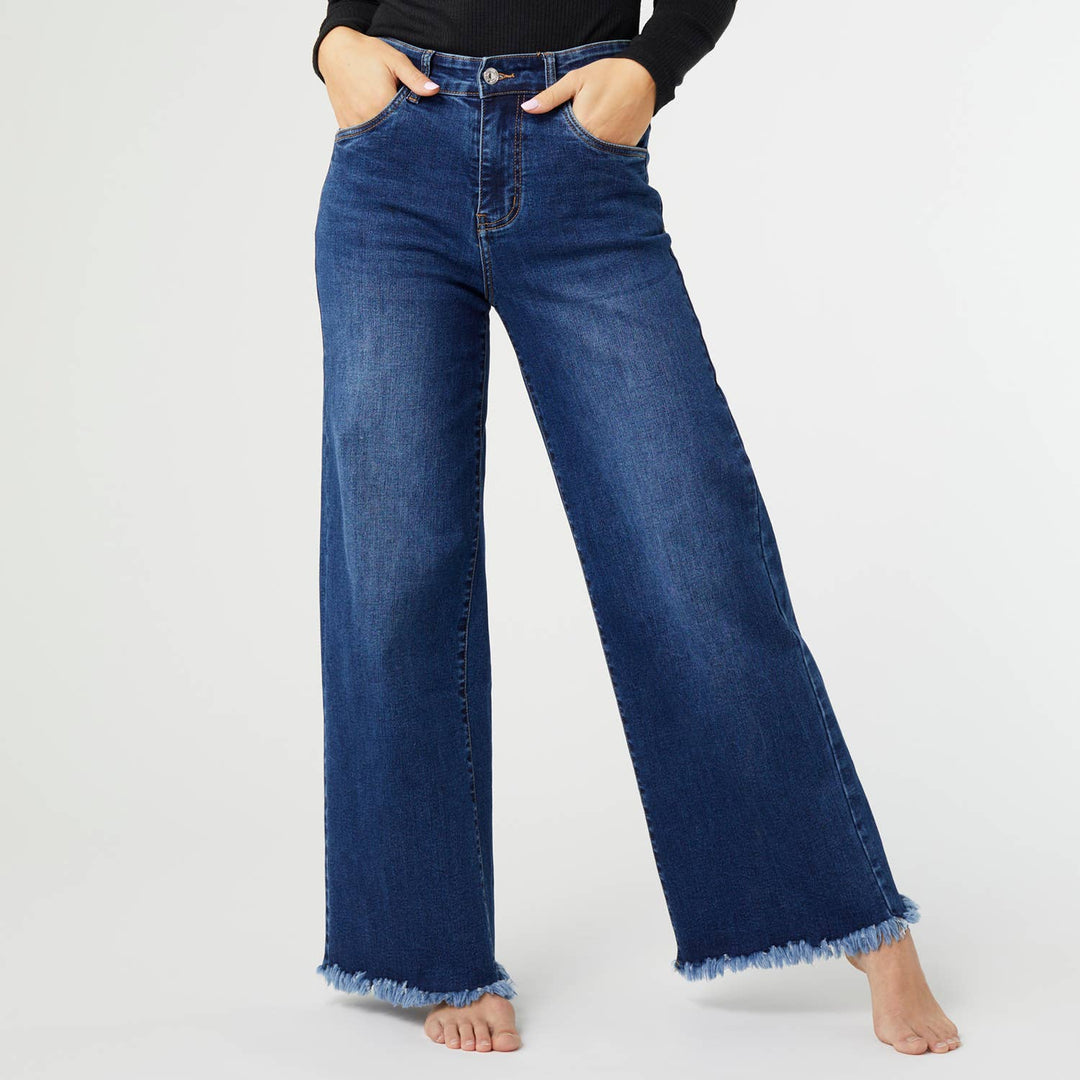 Wide Leg: L / Dark Denim