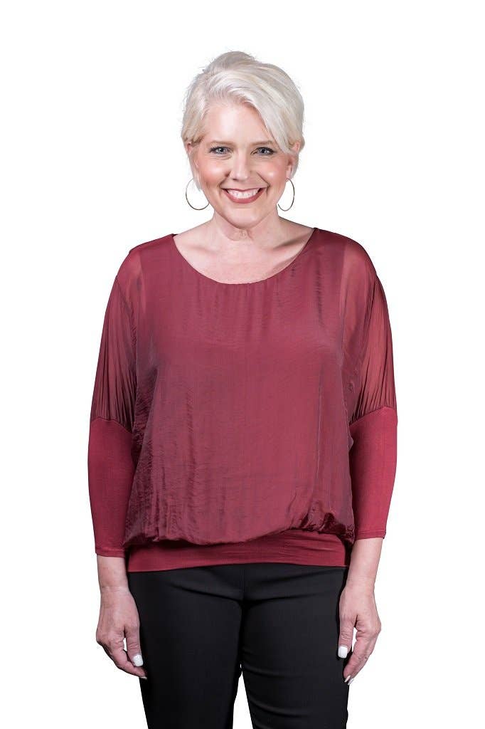 Silk Banded Blouse (BQ206):Army