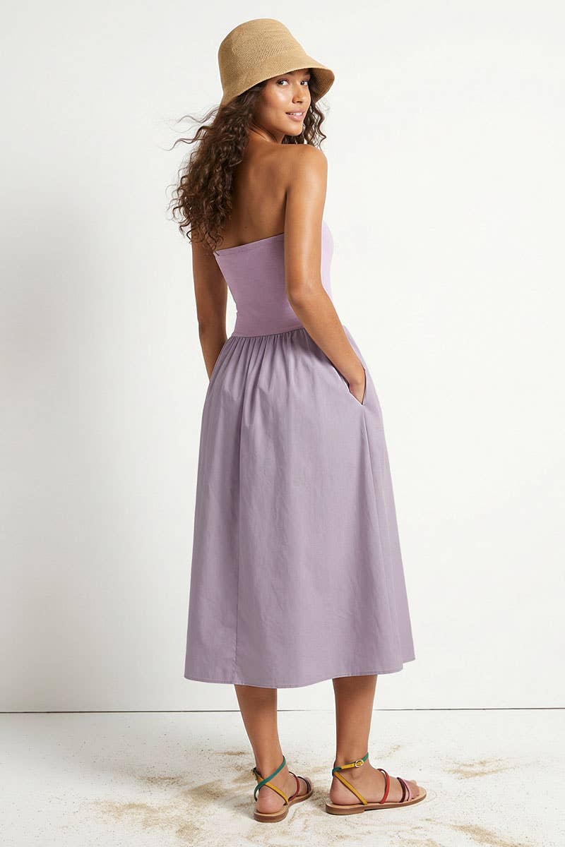 Strapless Maxi Dress: Black / M