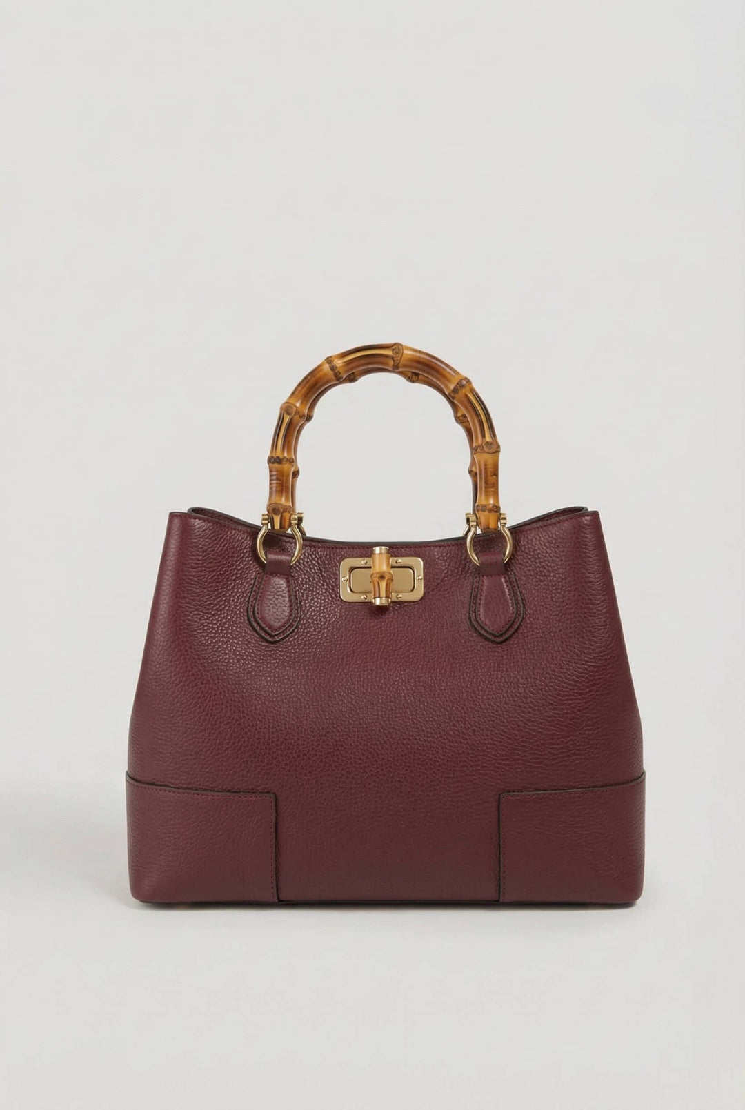 Bamboo Bag in Leather – Made in Italy Moro