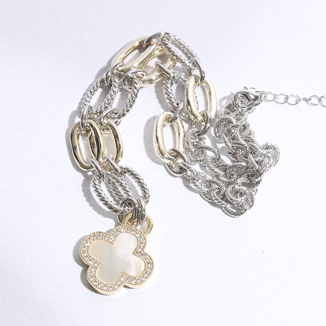 Clover Mop Gold Link Necklace: