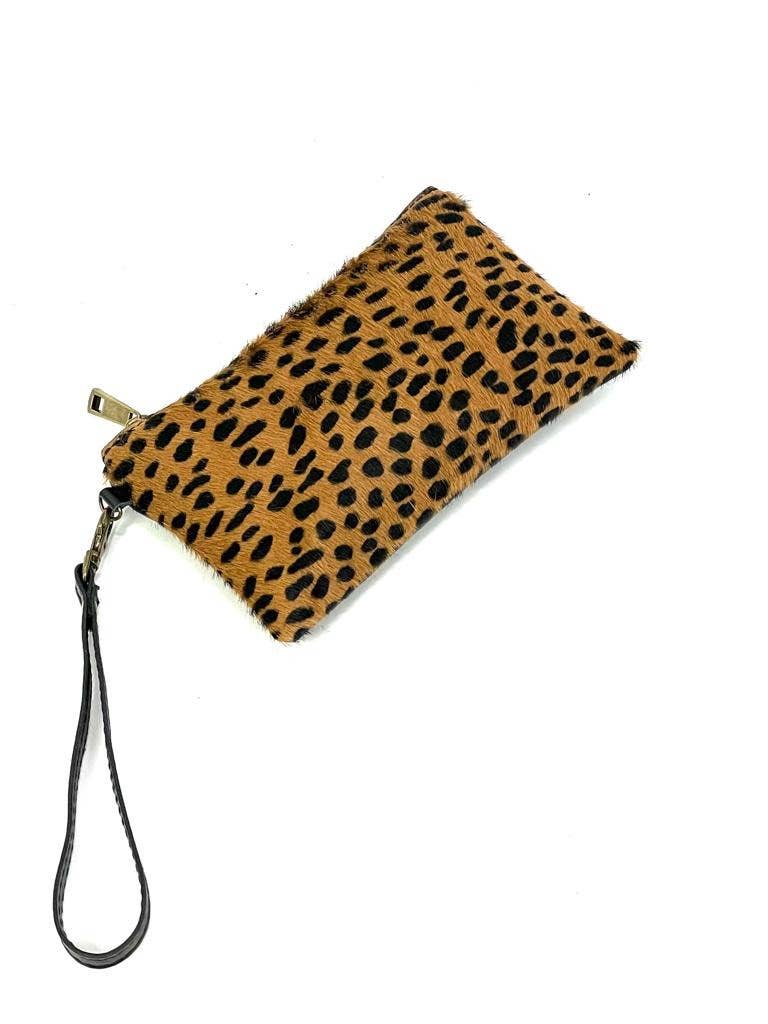 Leather handbag: White Zebra