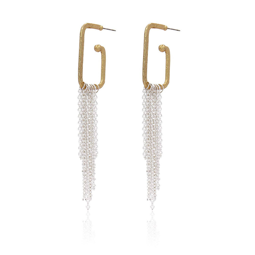 Mixed metal hoop earrings