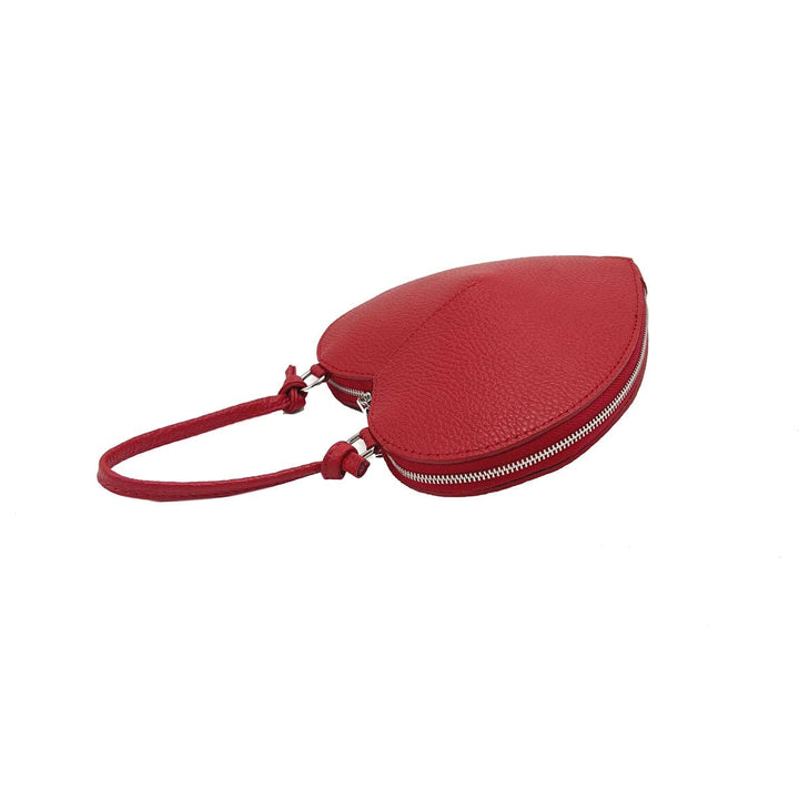 Heart Leather bag, Made in Italy,112587: Orange