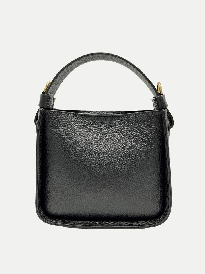 leather bag, Made in Italy, 112303: Blk