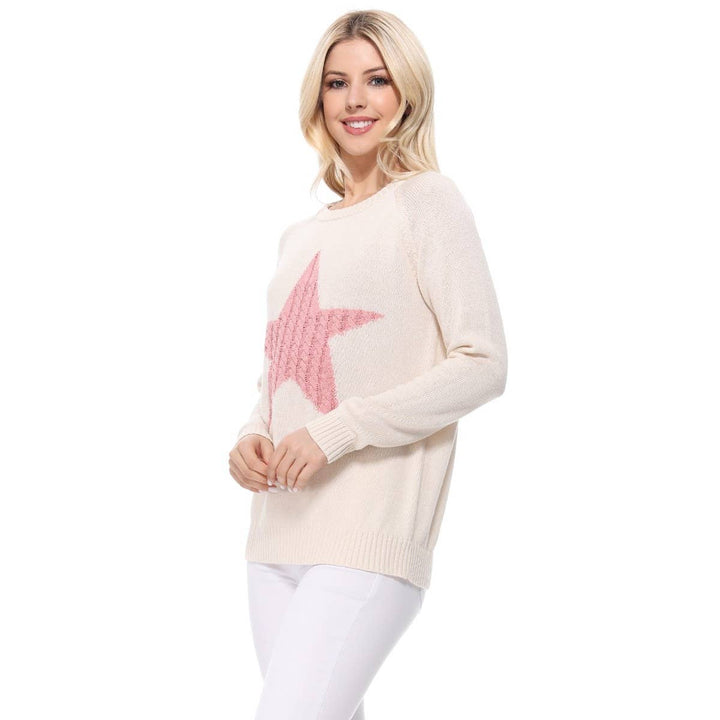 Star Sweater MK3506STAR: OATMEAL/BLACK / S