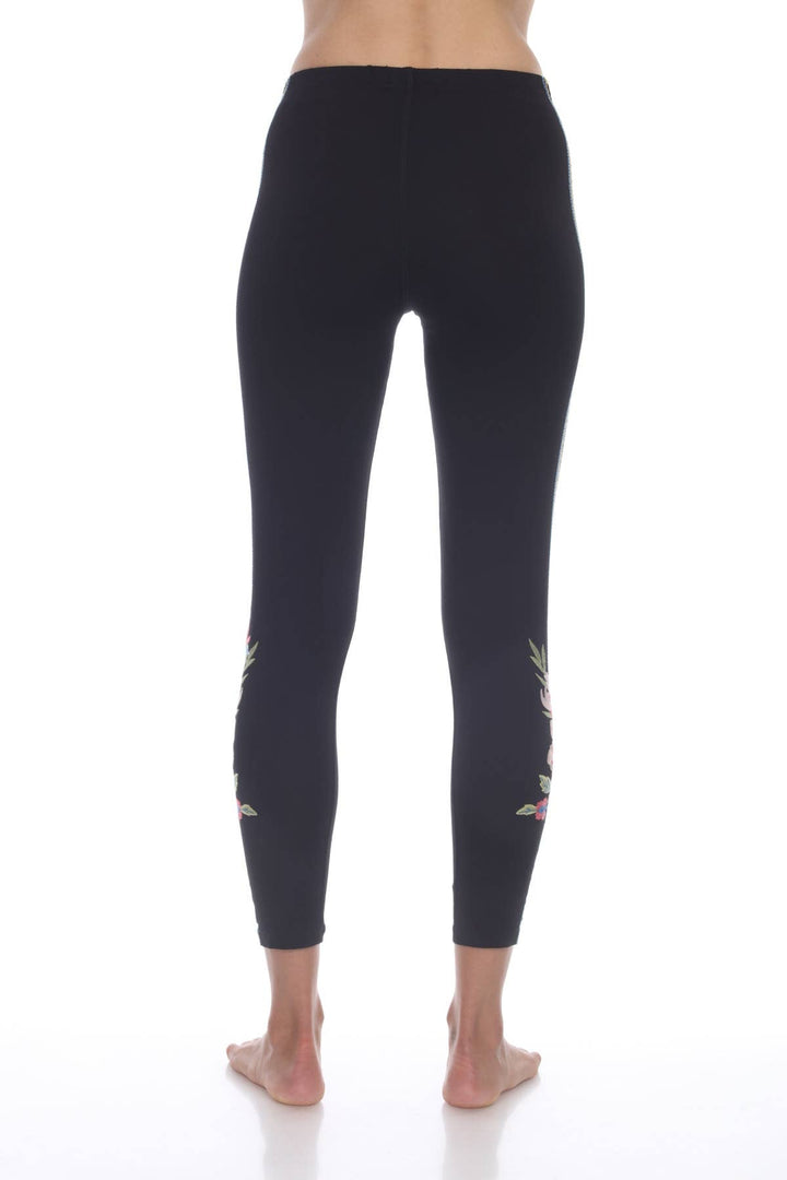 Stretch Legging with Embroid: Black / XL