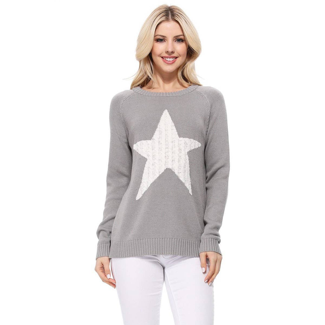 Star Sweater MK3506STAR: NAVY/OATMEAL / M