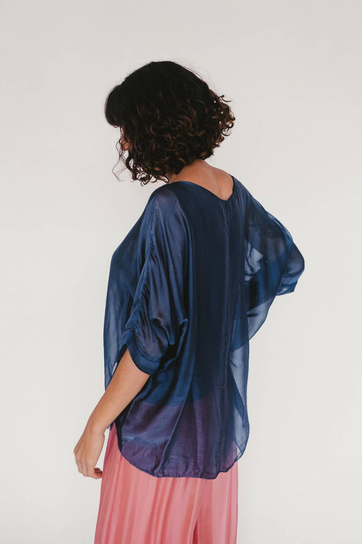 Dance in Paris - Top-Solid Double Silk Layers w/Rayon Camisole  "BEST SELLER": Teal / One Size