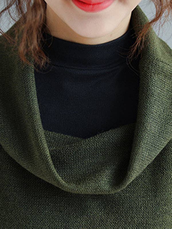 Solid Color Pullovers: BLACK / One_size