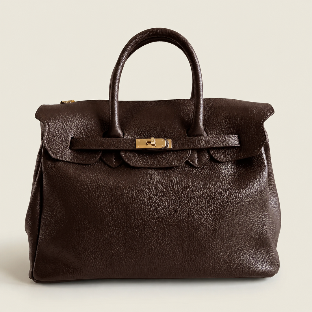 Maxi Bag in Leather Made in Italy: Nero