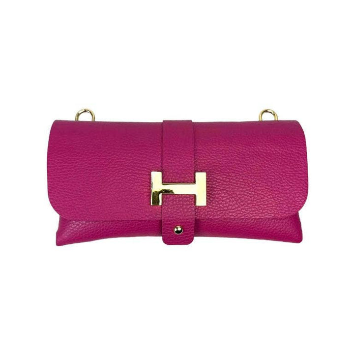 Leather Bag with Chain Handle: Electric Blue