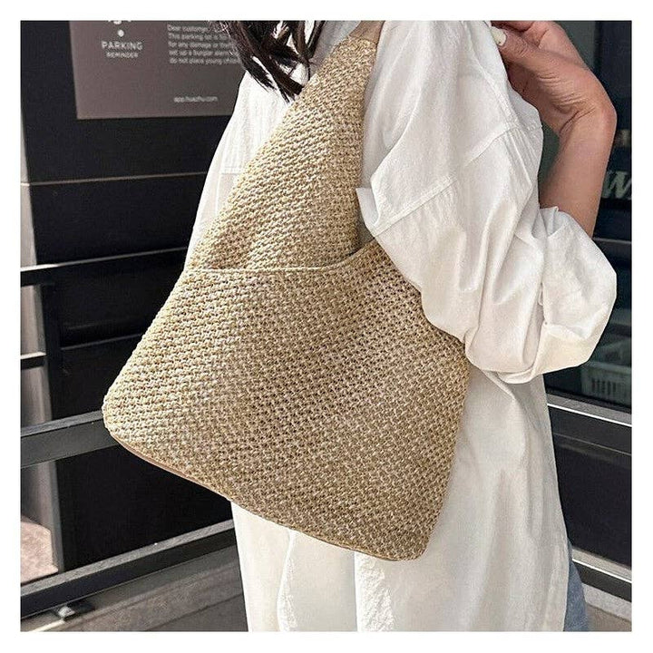 Straw Woven Tote : KHAKI