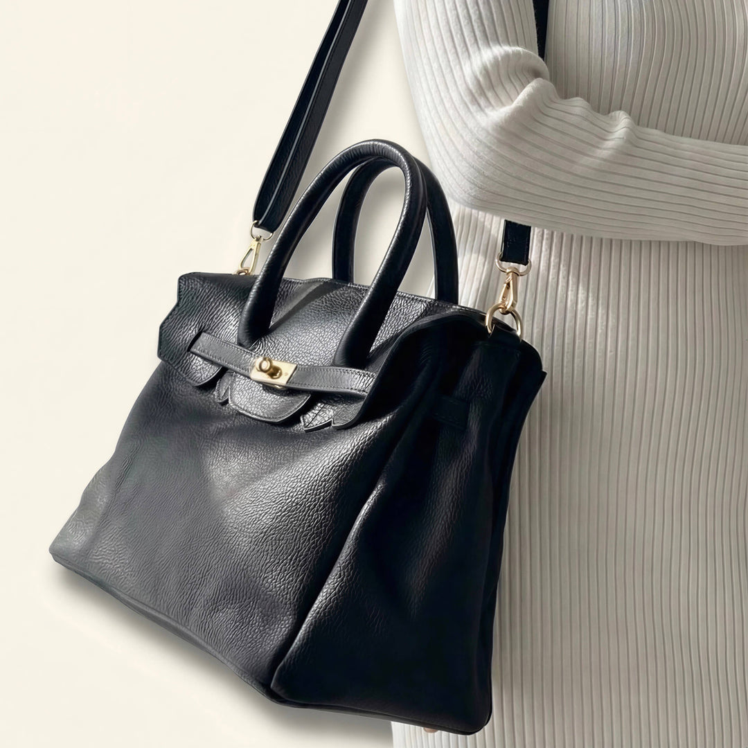 Maxi Leather Made in Italy: Dark brown